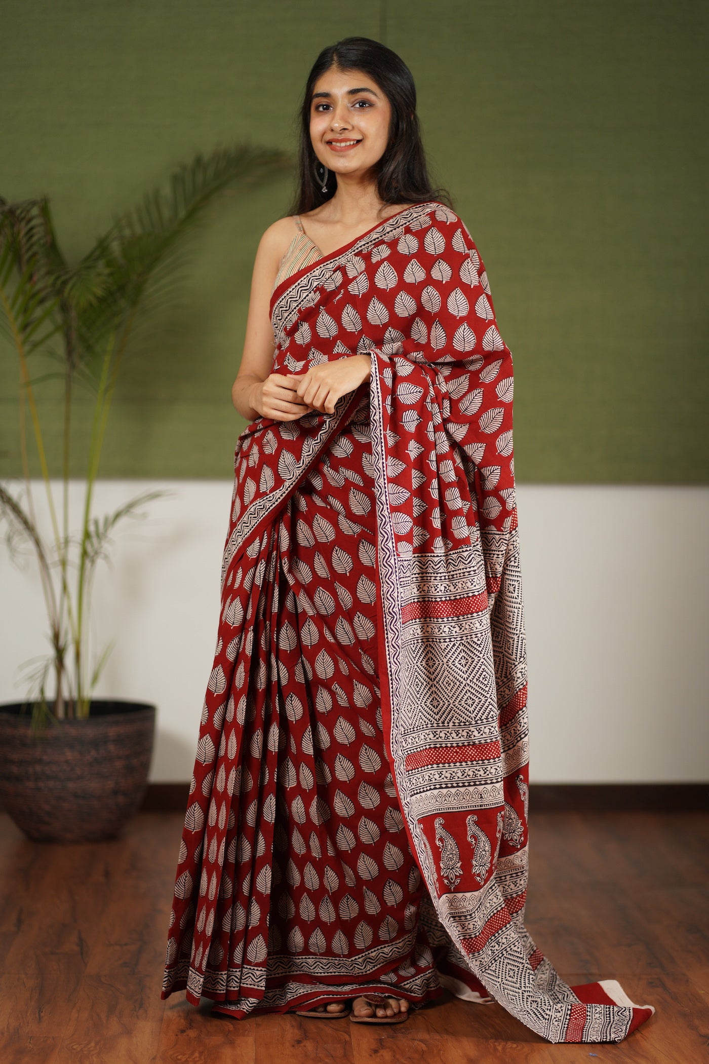 Bagh Hand Block Printed Cotton Saree