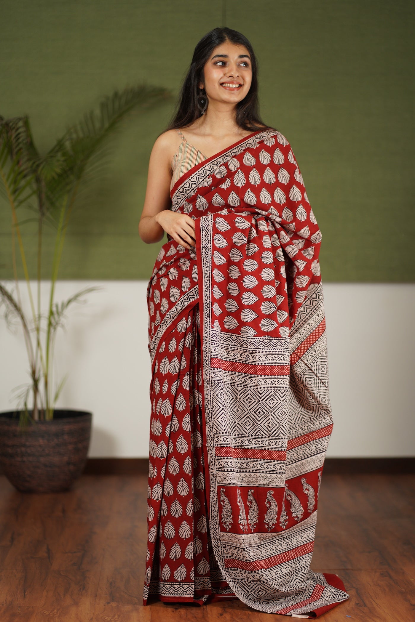 Bagh Hand Block Printed Cotton Saree