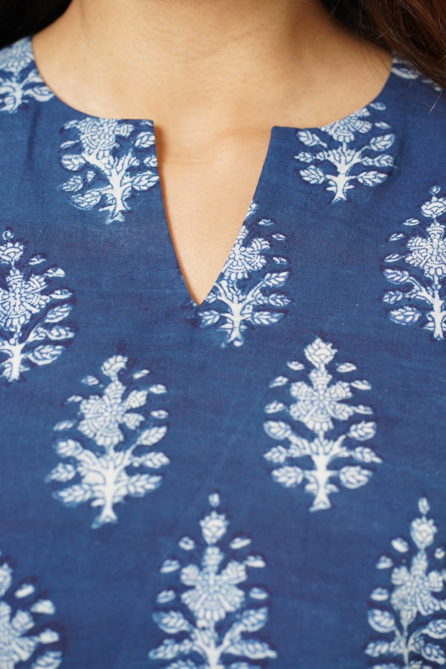 Harshi Dabu Indigo Cotton Short Top