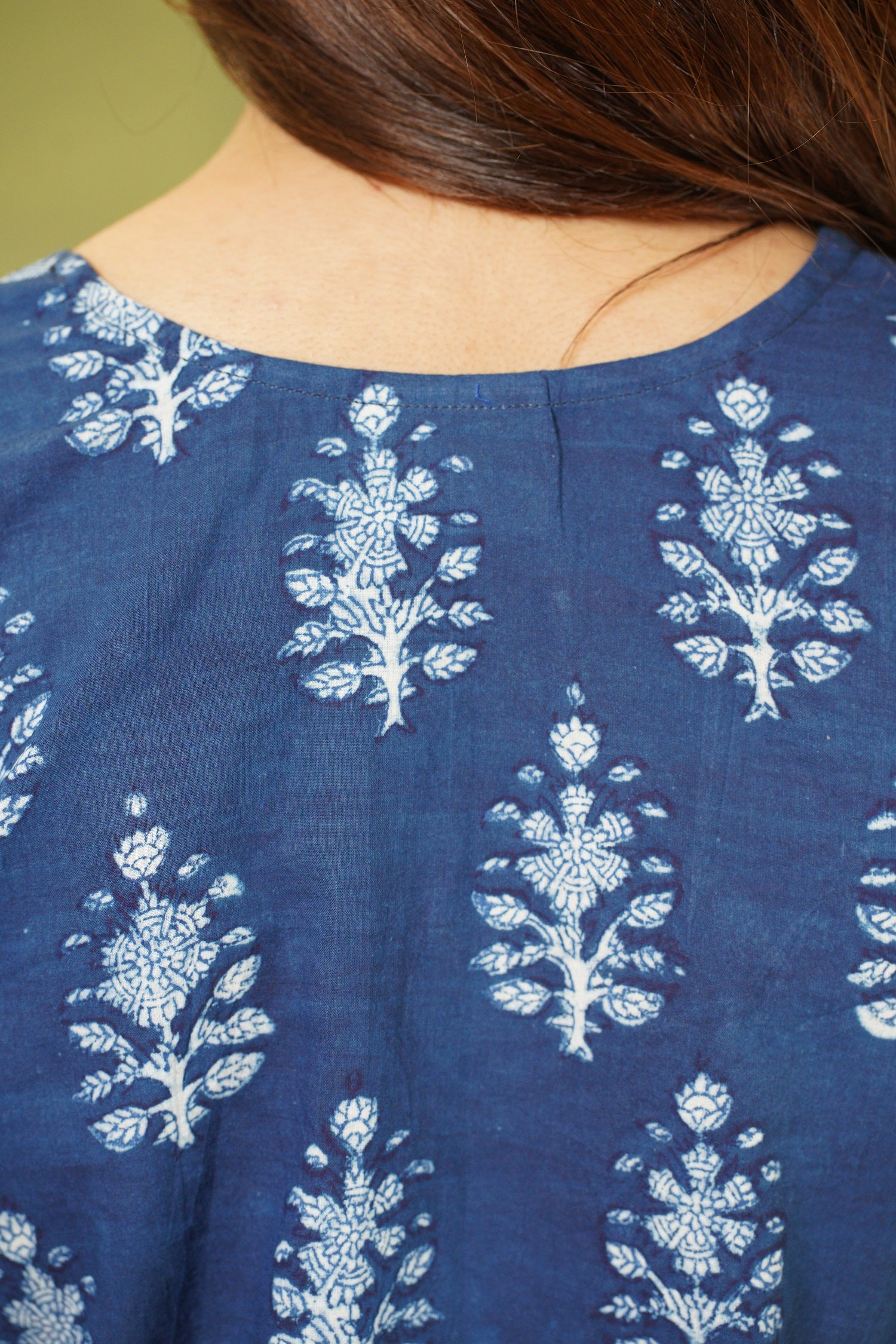 Harshi Dabu Indigo Cotton Short Top