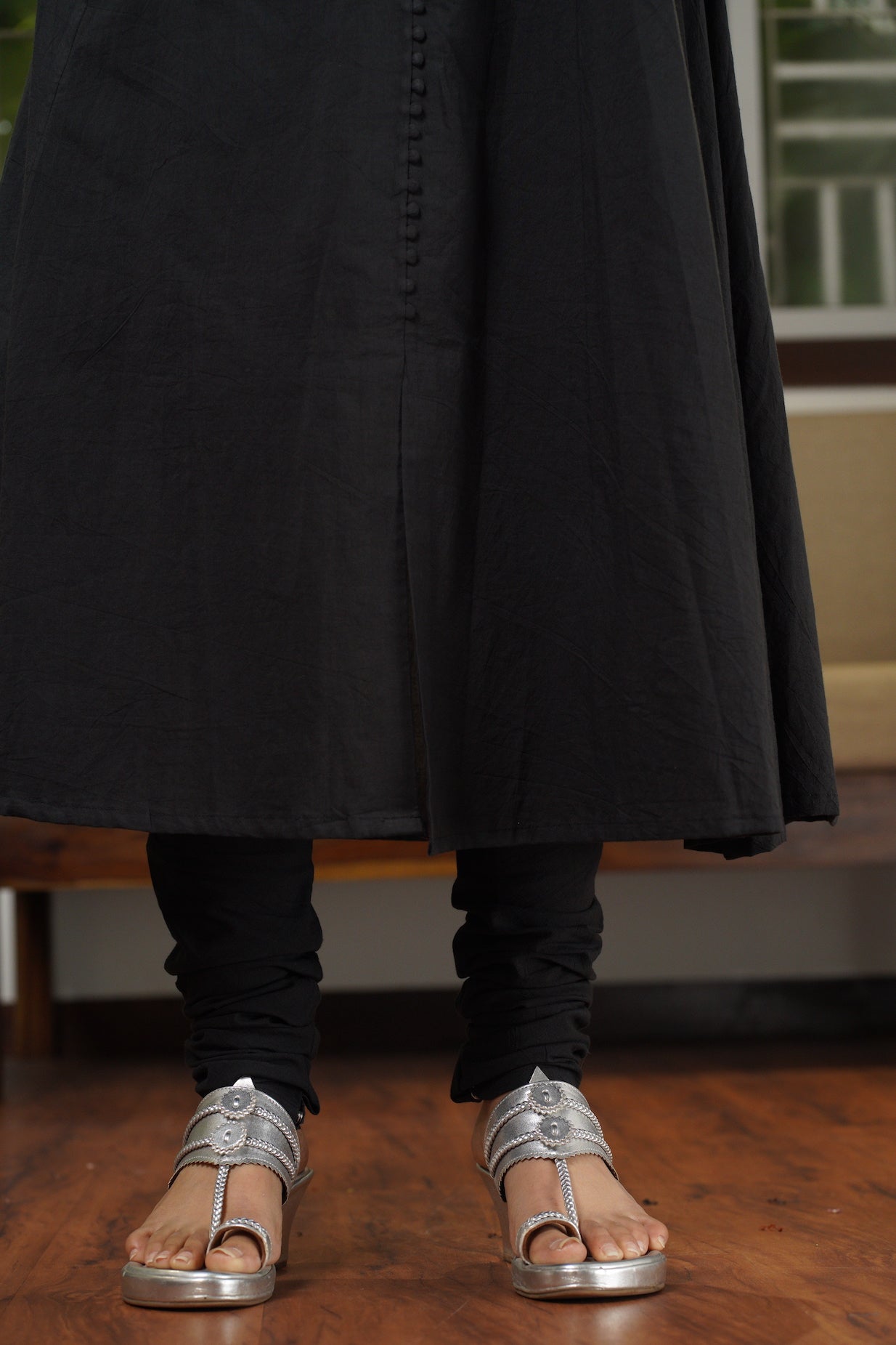 Nisha Black Mul Cotton Chudidar