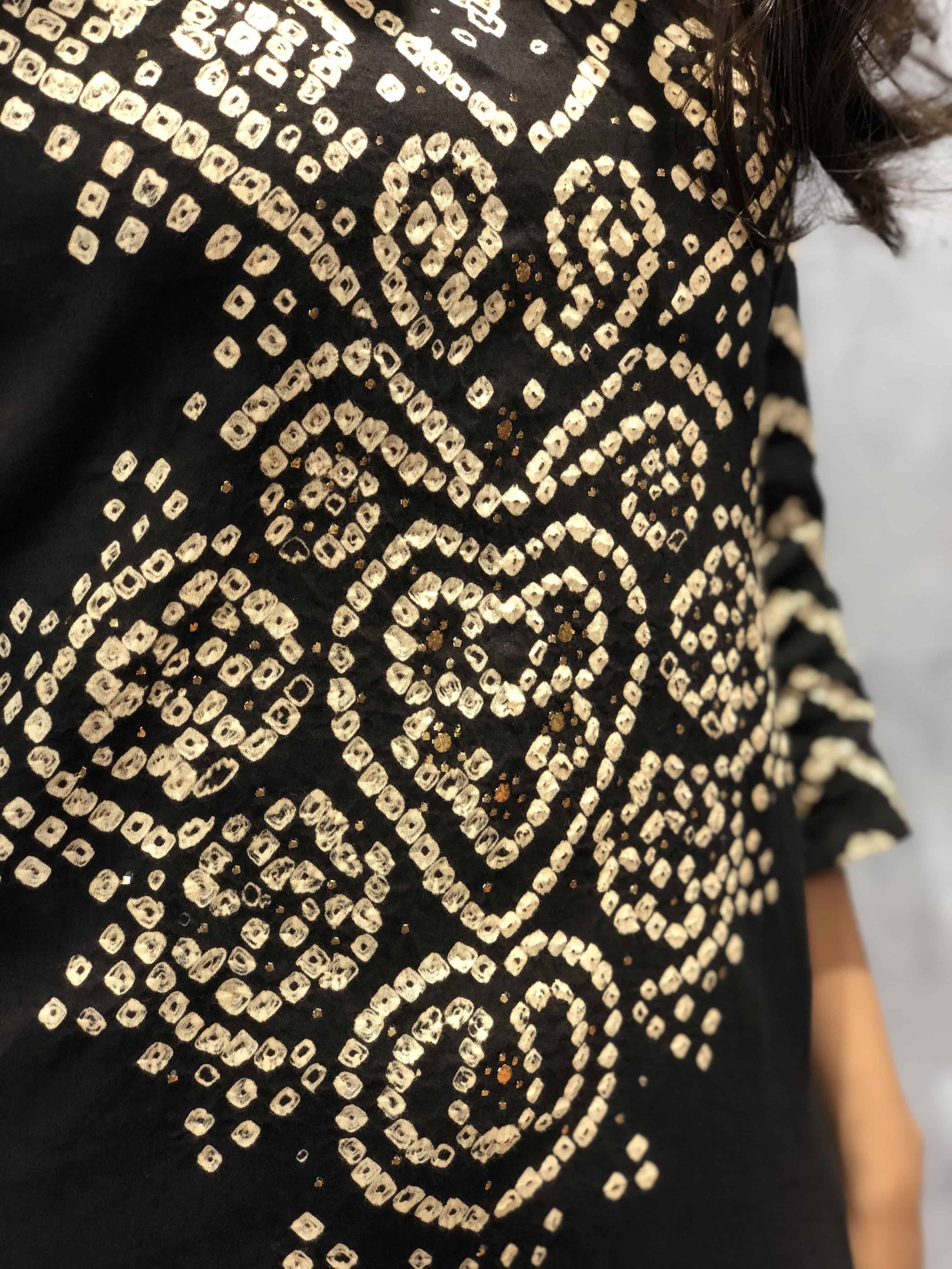 Kashvi Black Bandhej Kurta + Dupatta