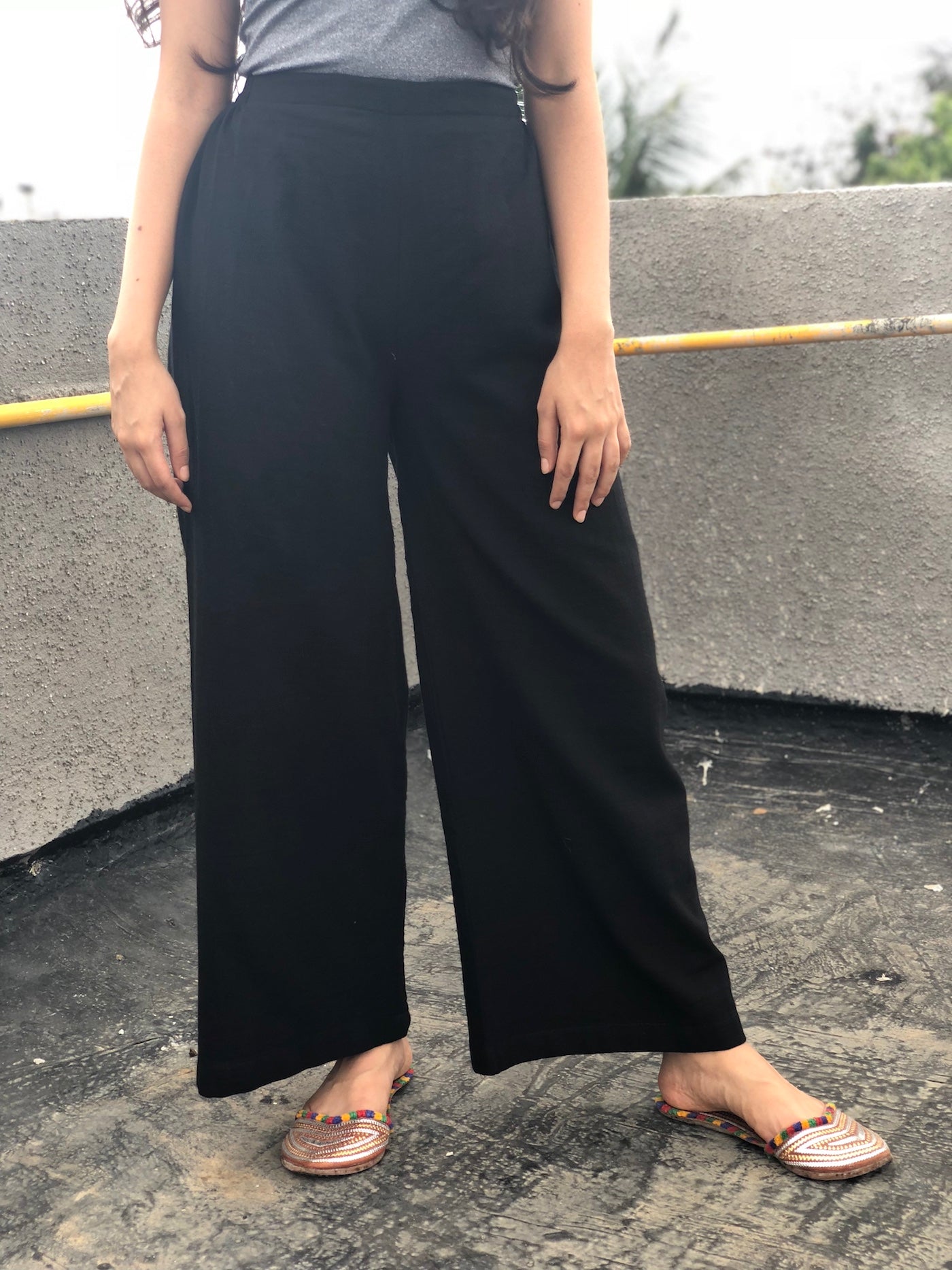 Black Kala Cotton Palazzo
