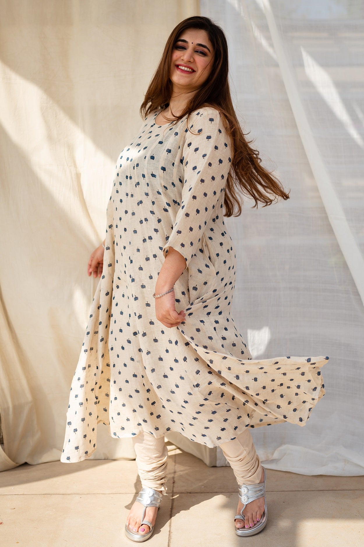 Maham Off White Mul Cotton Churidar