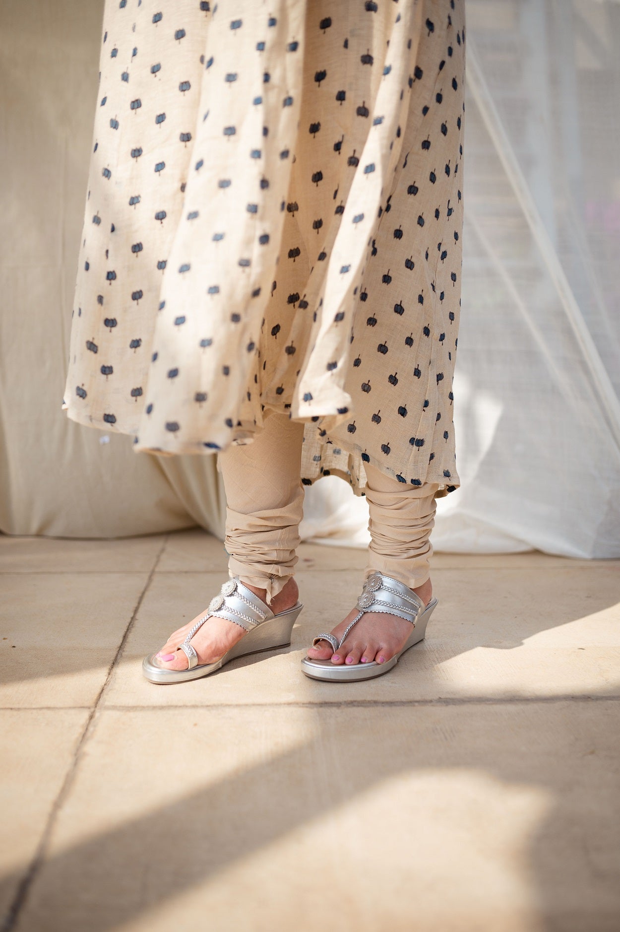 Maham Off White Mul Cotton Churidar