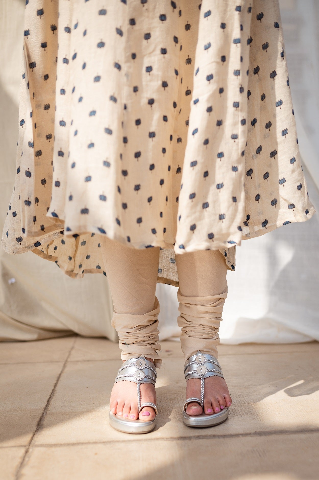 Maham Off White Mul Cotton Churidar