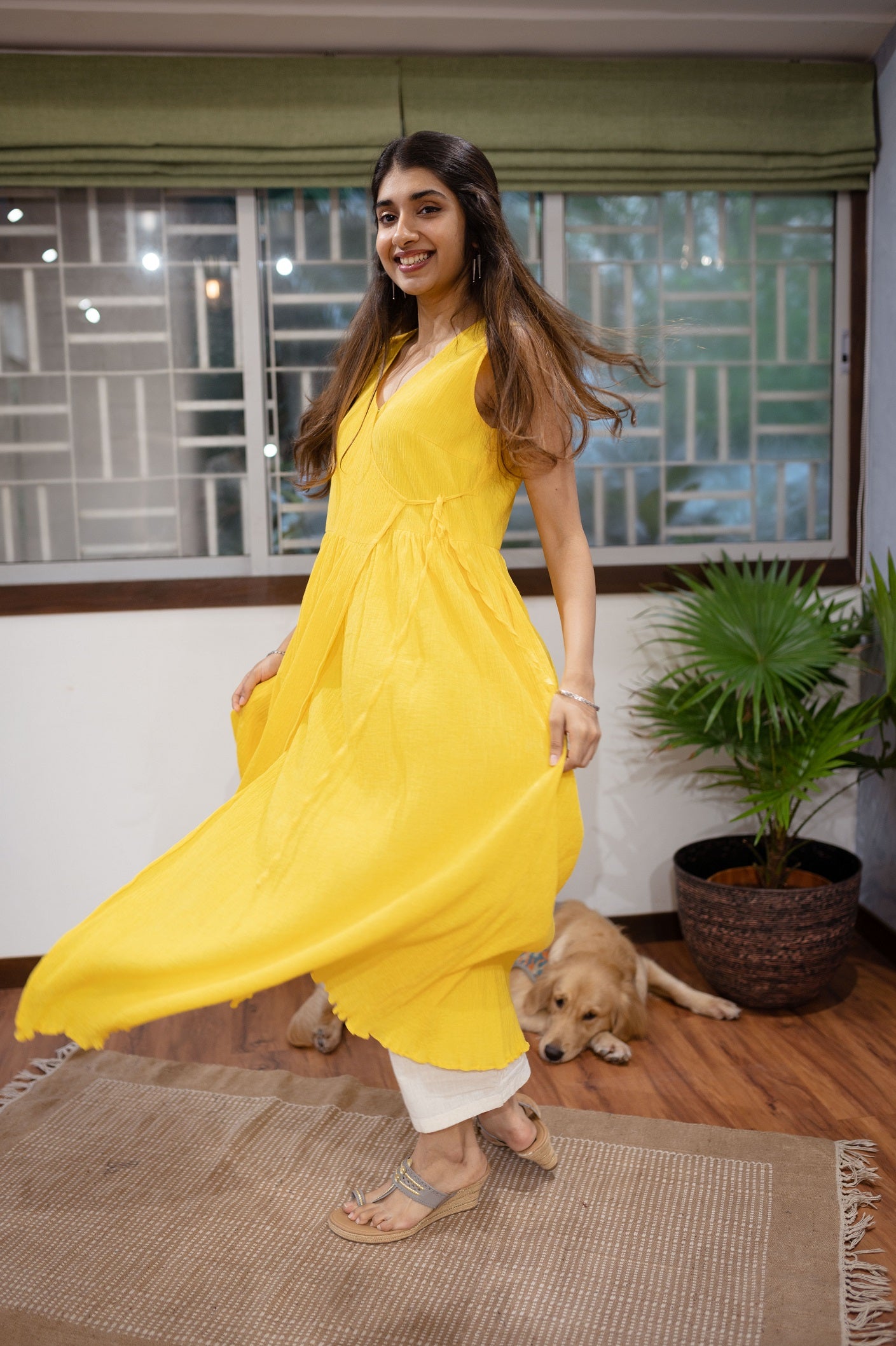 Leema Crinkled Cotton Wrap around Kurta