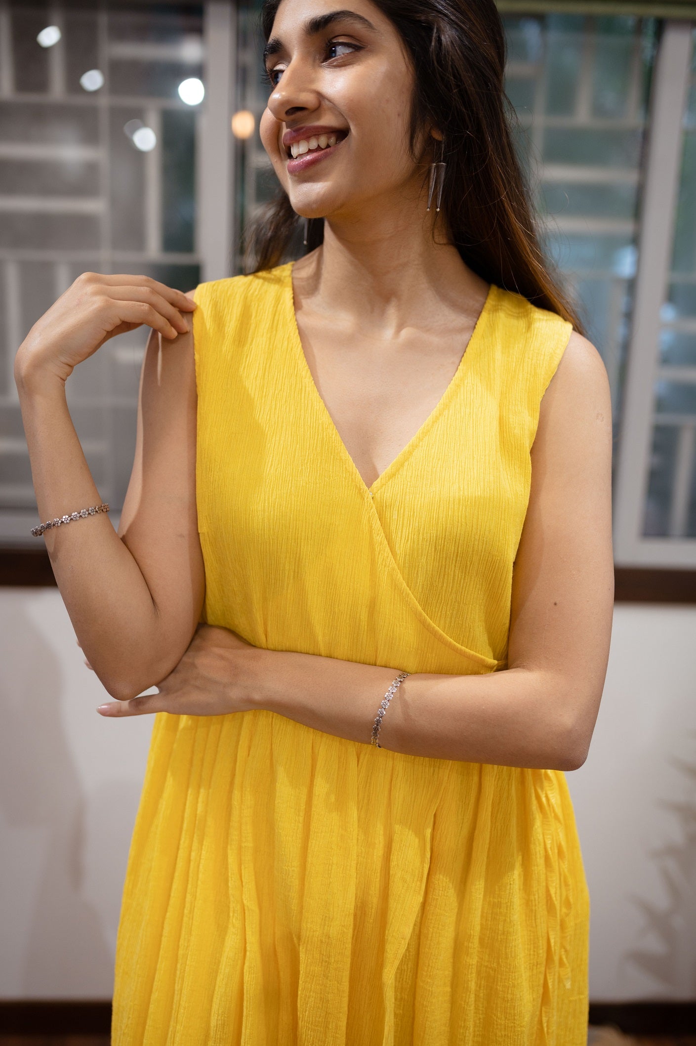 Leema Crinkled Cotton Wrap around Kurta