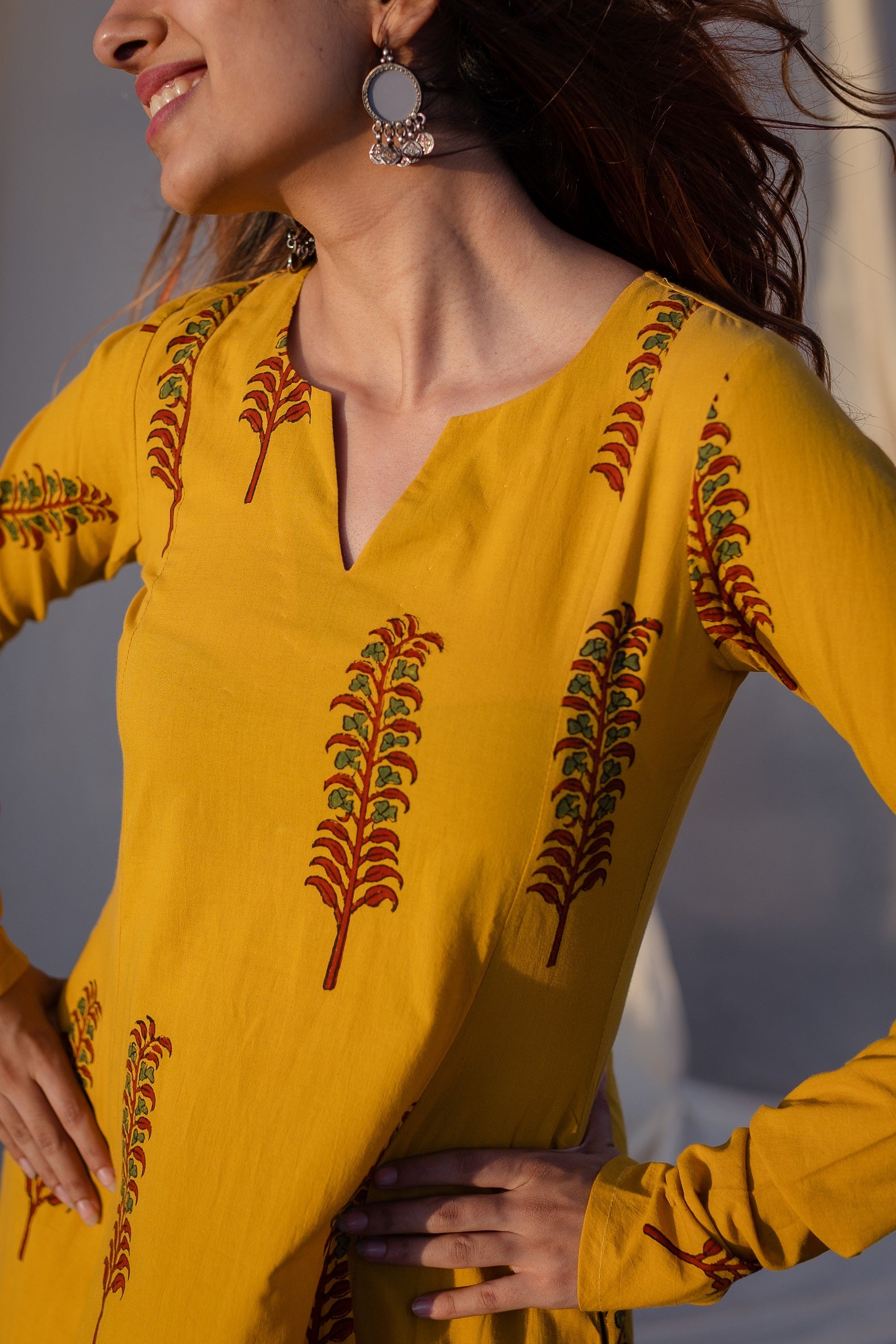 Fatima Ajrakh Kali Cotton Kurta