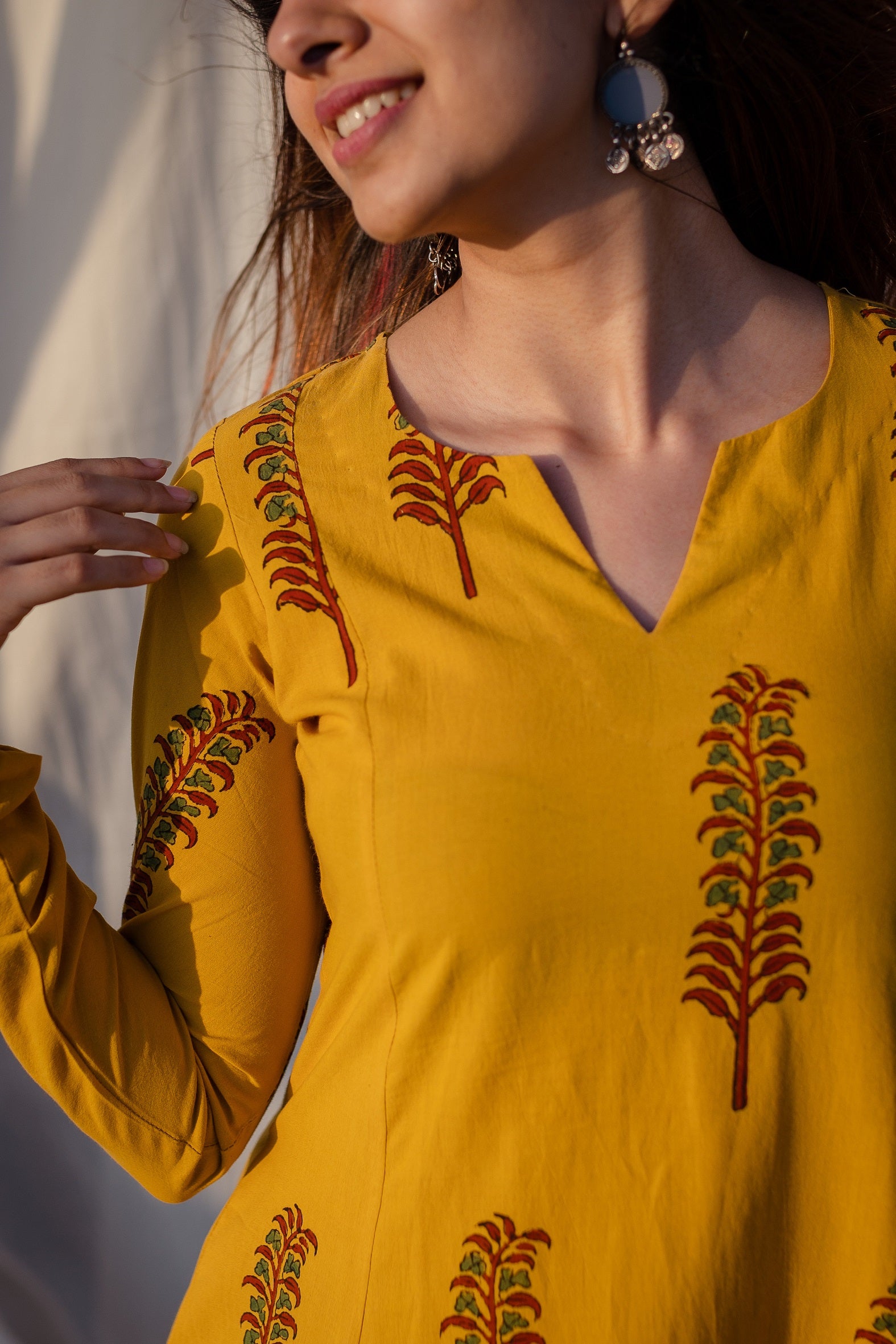 Fatima Ajrakh Kali Cotton Kurta